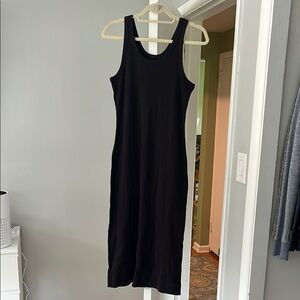 Everlane Black Organic Cotton Knit Ribbed Sleeveless Tank Dress, NWOT